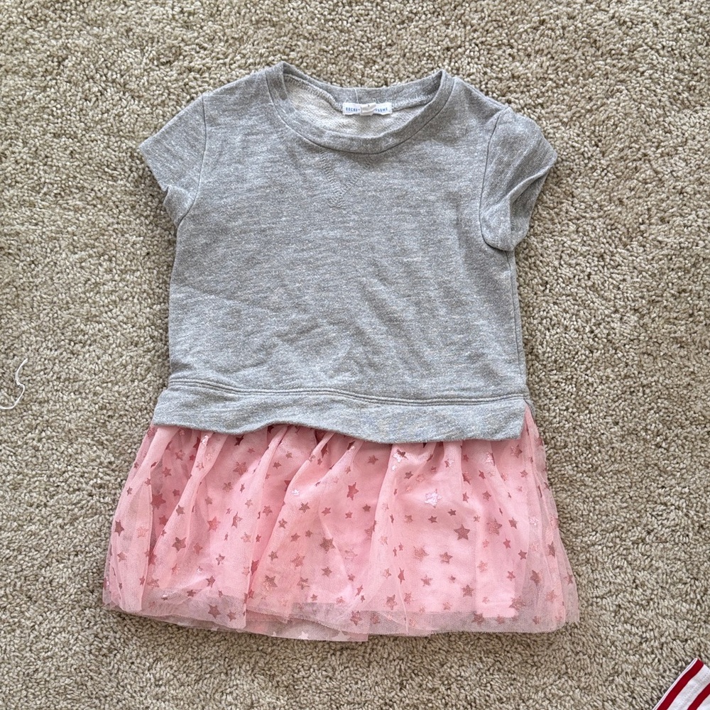 Rockets of awesome Gray and Pink Star Tulle Dress.